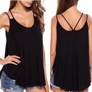 ➖SALE➖ KALLIE BUTTERY FLOWY TANK IN BLACK